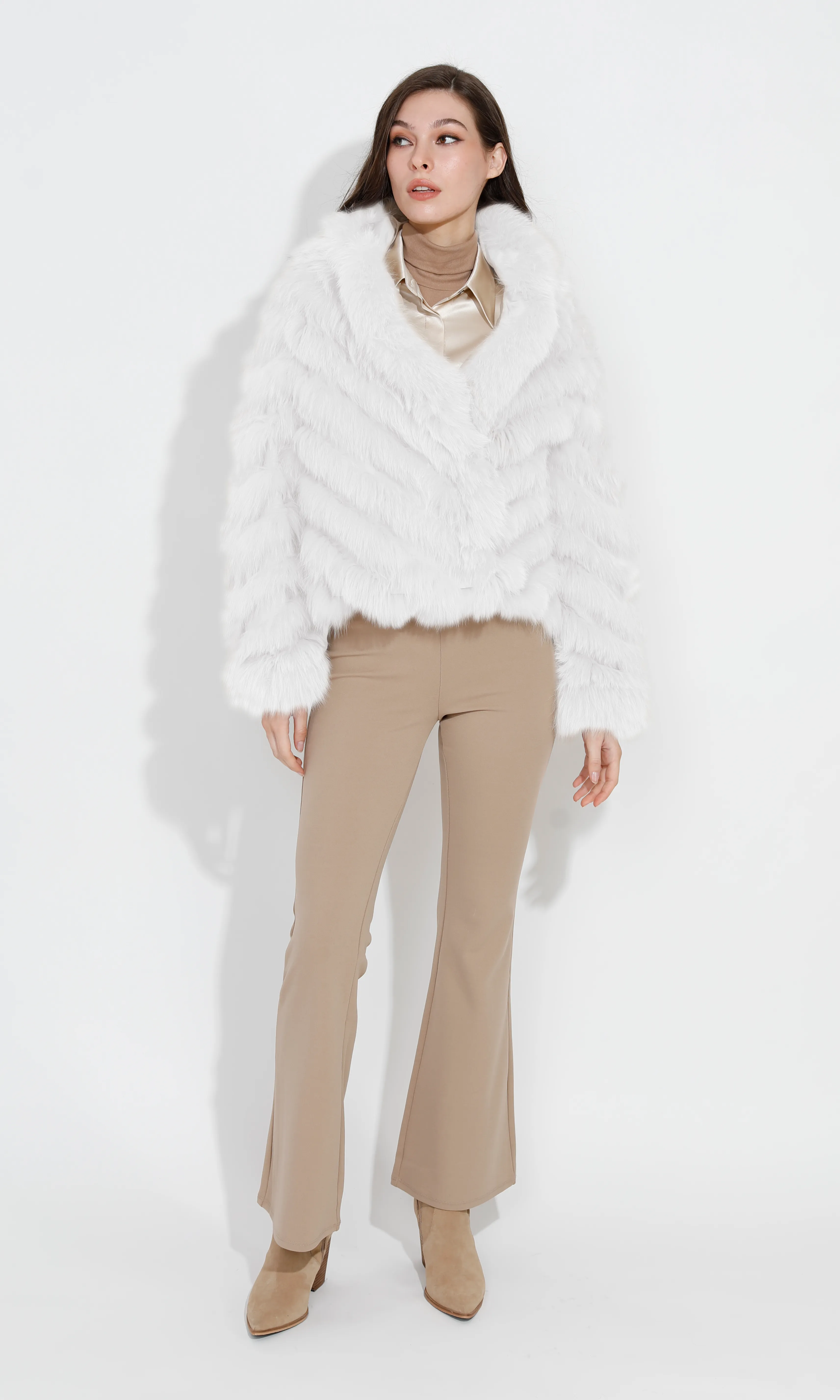 SILK REVERSIBLE DOUBLE BREASTED BOMBER IN IRISH CREAM