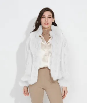 SILK REVERSIBLE DOUBLE BREASTED BOMBER IN IRISH CREAM