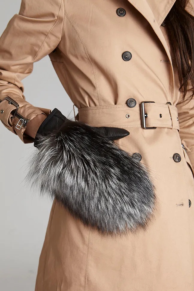 Silver Fox Fur Mittens