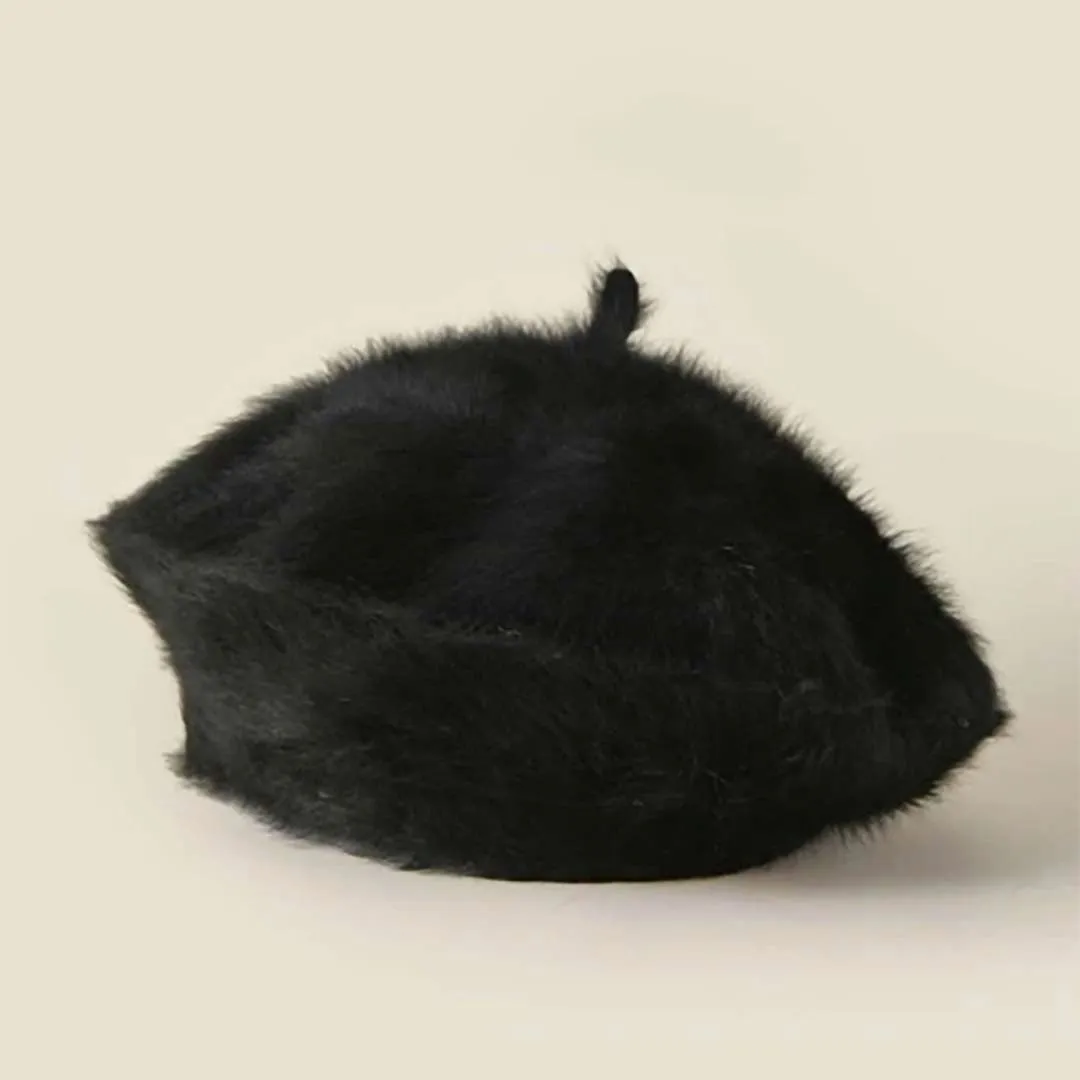 Soft Angora Beret Hat