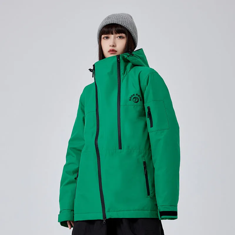Solid Color Cargo Snowboard Jacket for Girls