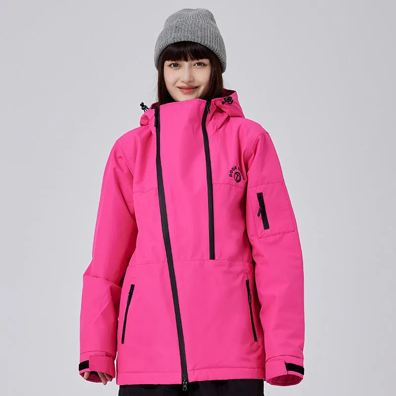 Solid Color Cargo Snowboard Jacket for Girls