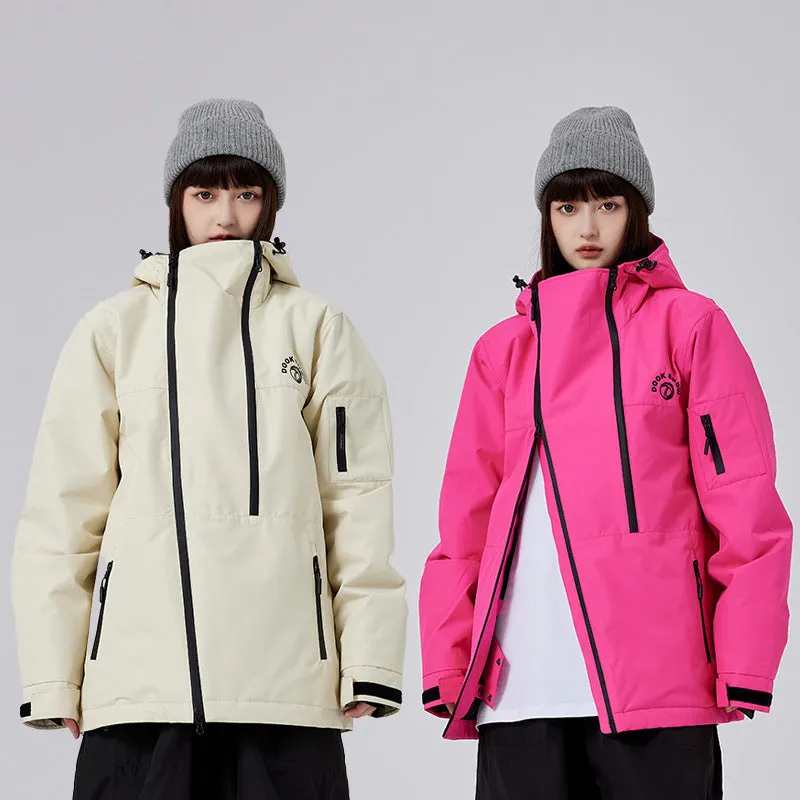 Solid Color Cargo Snowboard Jacket for Girls