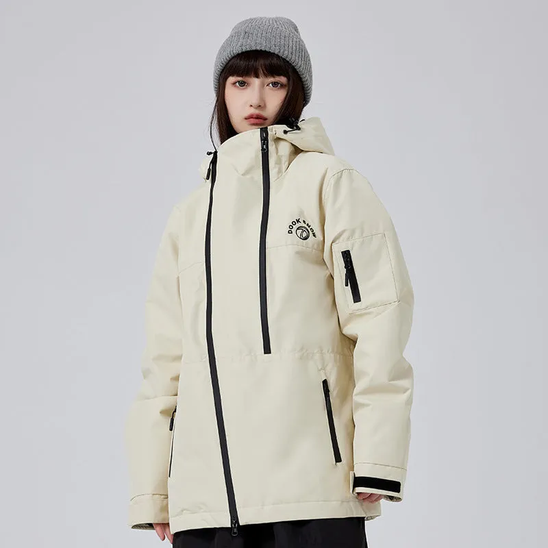 Solid Color Cargo Snowboard Jacket for Girls