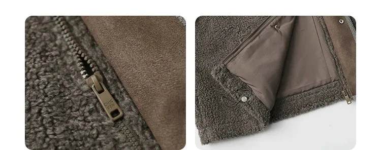 Solid Loose Hooded Stand Up Collar Jacket