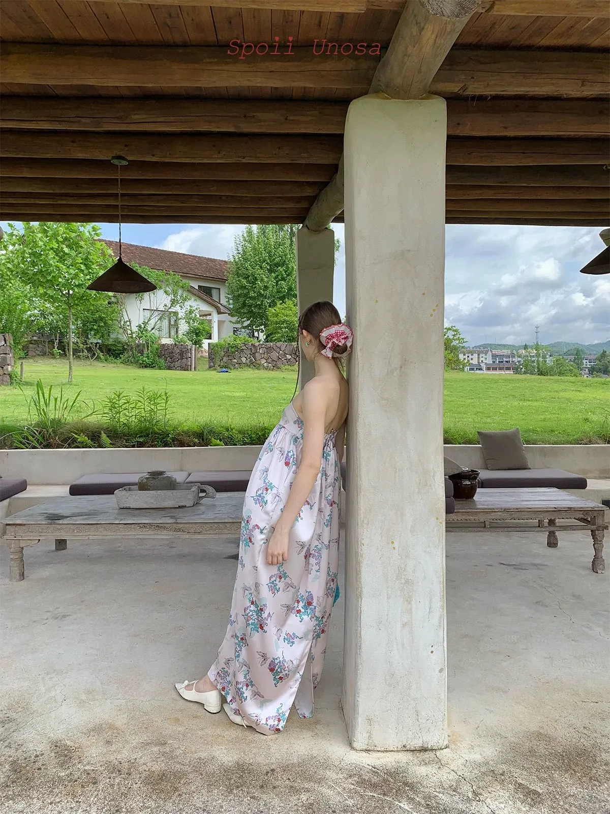 [SPOII UNOSA] Little Mermaid’s Sister Floral Midi Dress Holiday Vacation Dress Gown