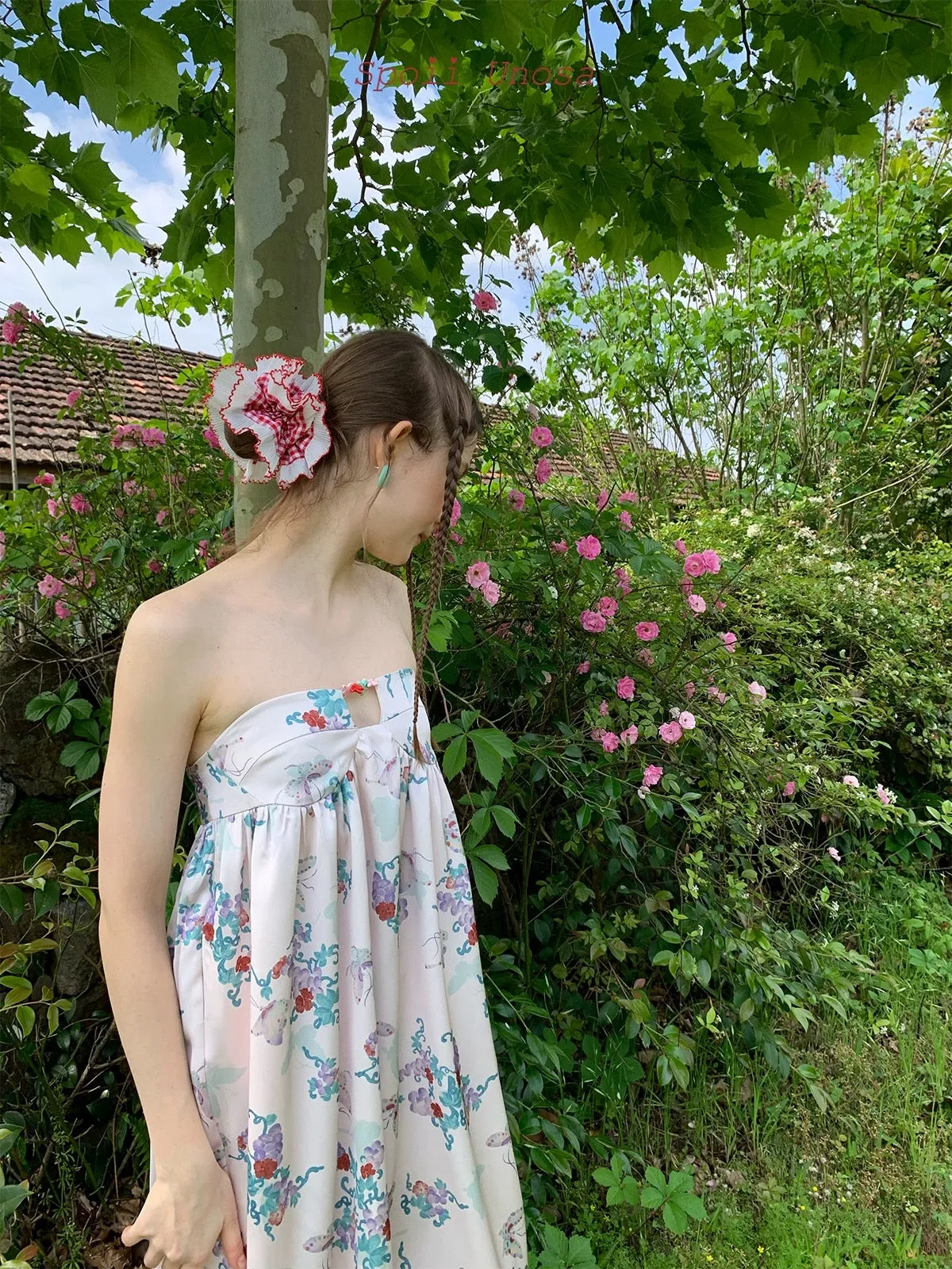 [SPOII UNOSA] Little Mermaid’s Sister Floral Midi Dress Holiday Vacation Dress Gown