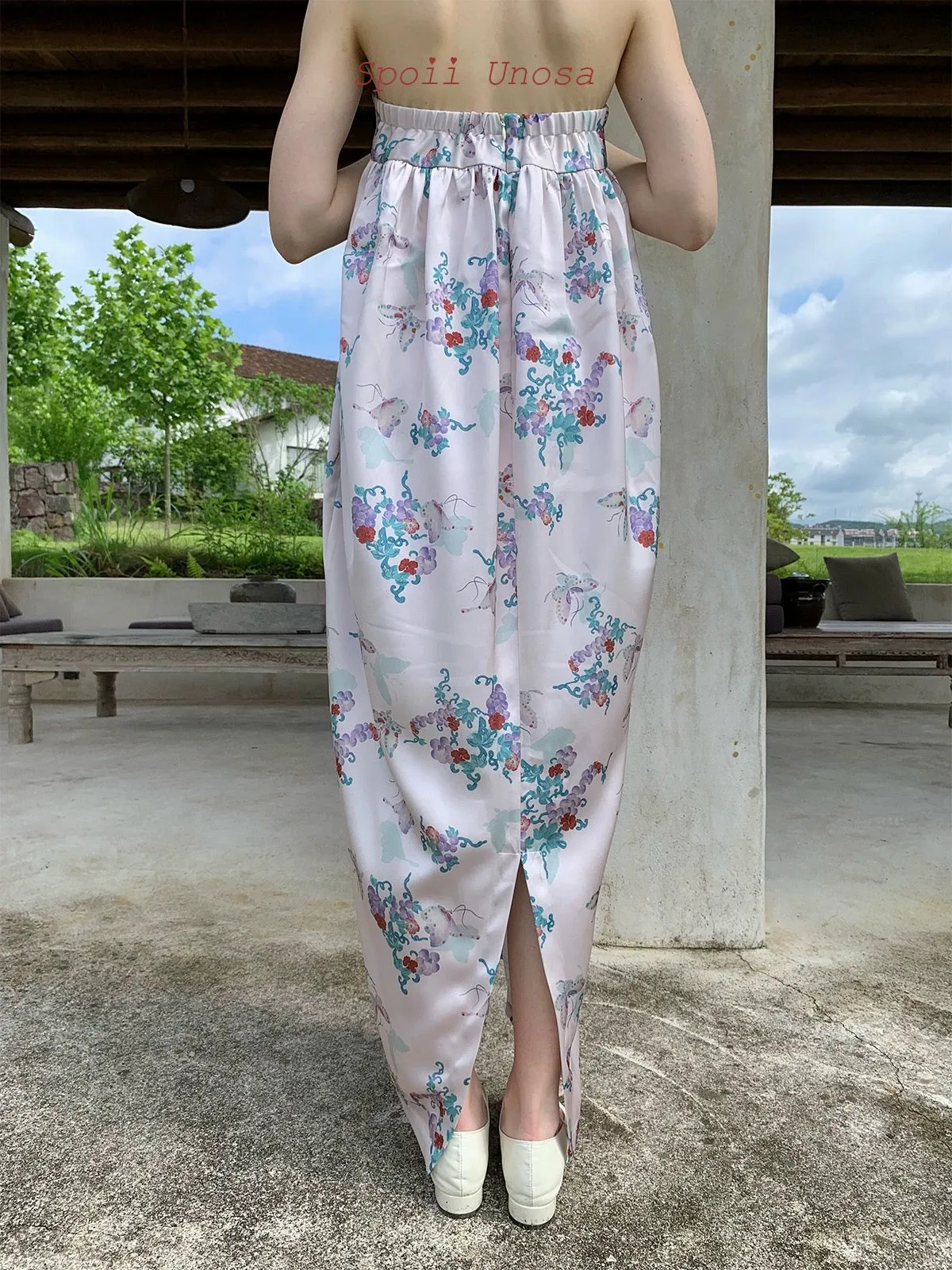 [SPOII UNOSA] Little Mermaid’s Sister Floral Midi Dress Holiday Vacation Dress Gown