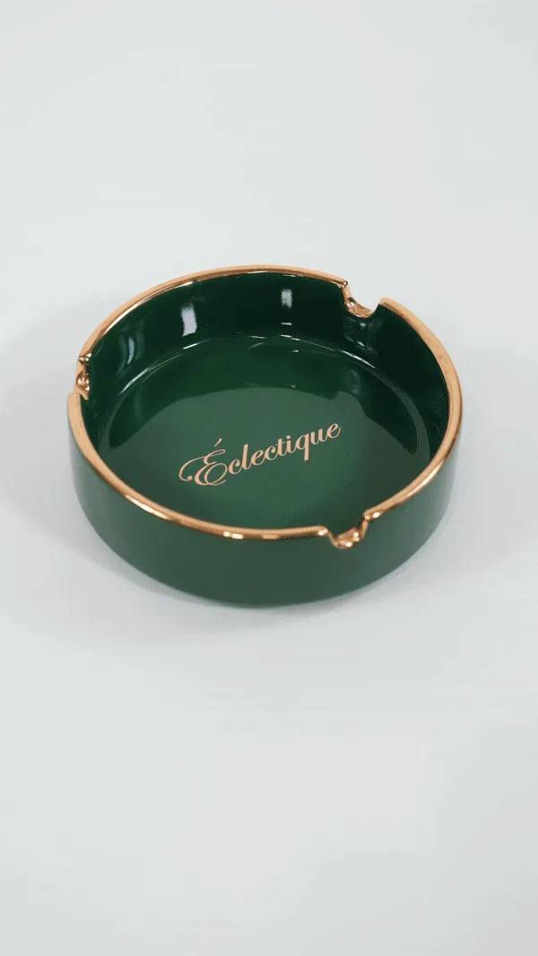 Staple Gold Trim Ceramic Ashtray