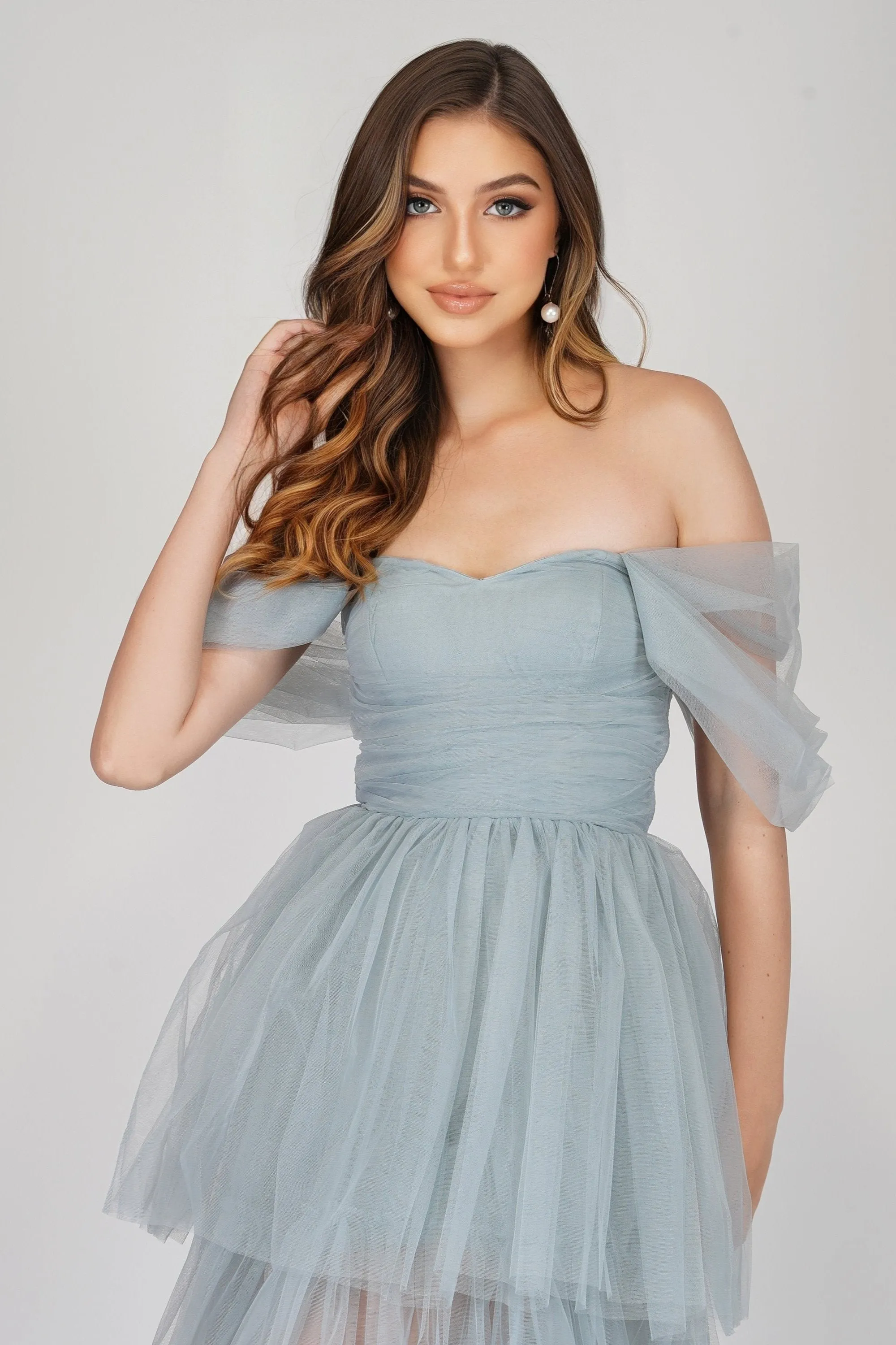 Sydney Dusty Blue Tulle Dress