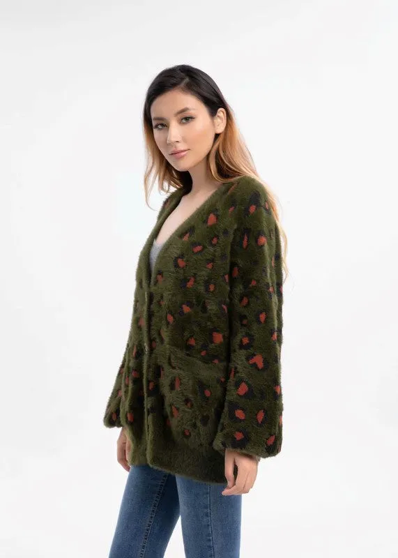 TEEK - Olive Animal Print Sweater