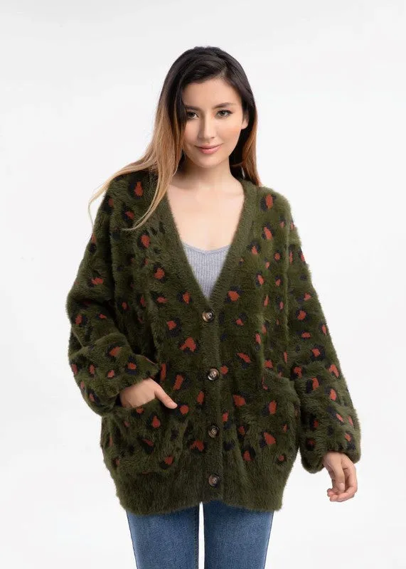 TEEK - Olive Animal Print Sweater