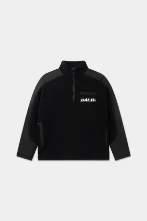 The Club Regular Fit Teddy Half Zip Jet Black