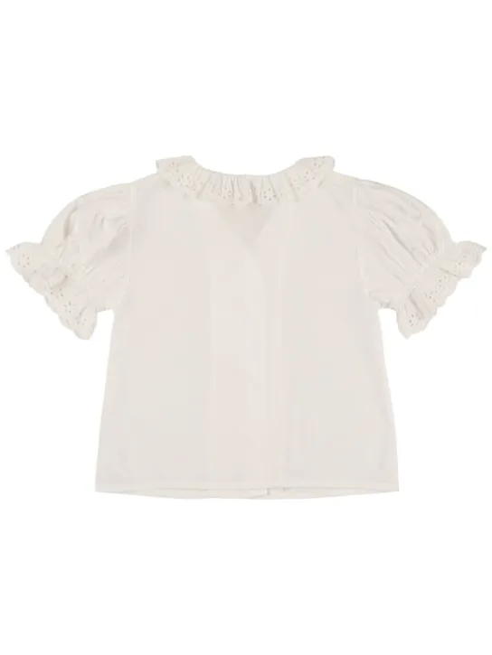 The New Society   Embroidered cotton poplin shirt 