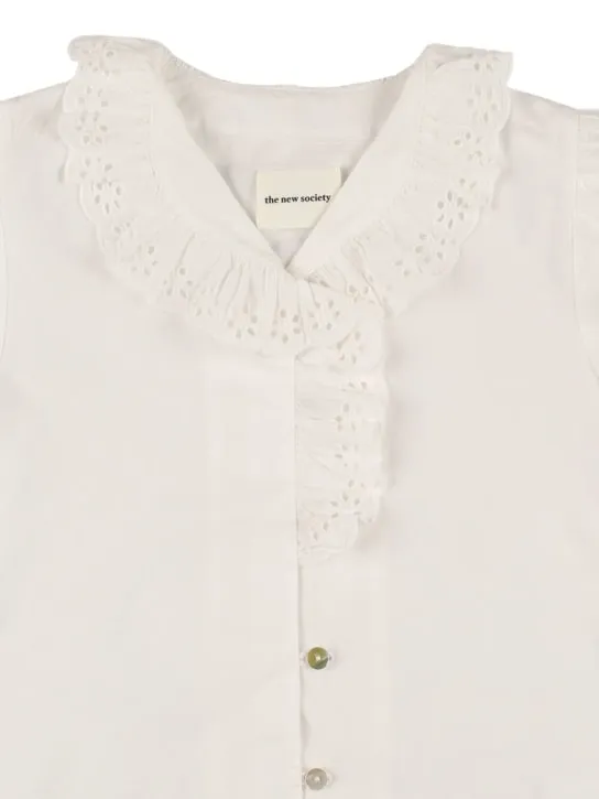 The New Society   Embroidered cotton poplin shirt 