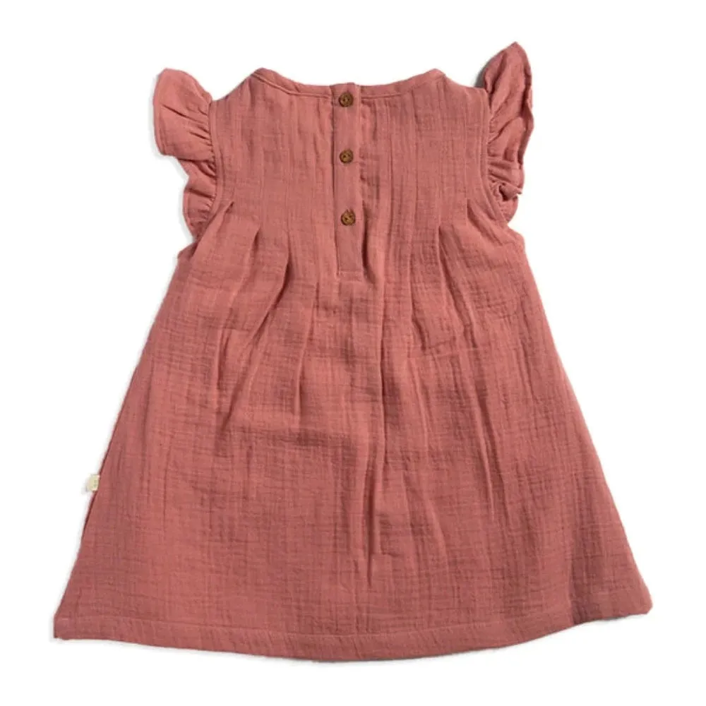 Tiny Twig Pintuck Dress Rose Gold Crinkle