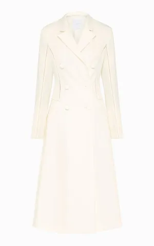 Triptych Spliced A-Line Coat | Ivory
