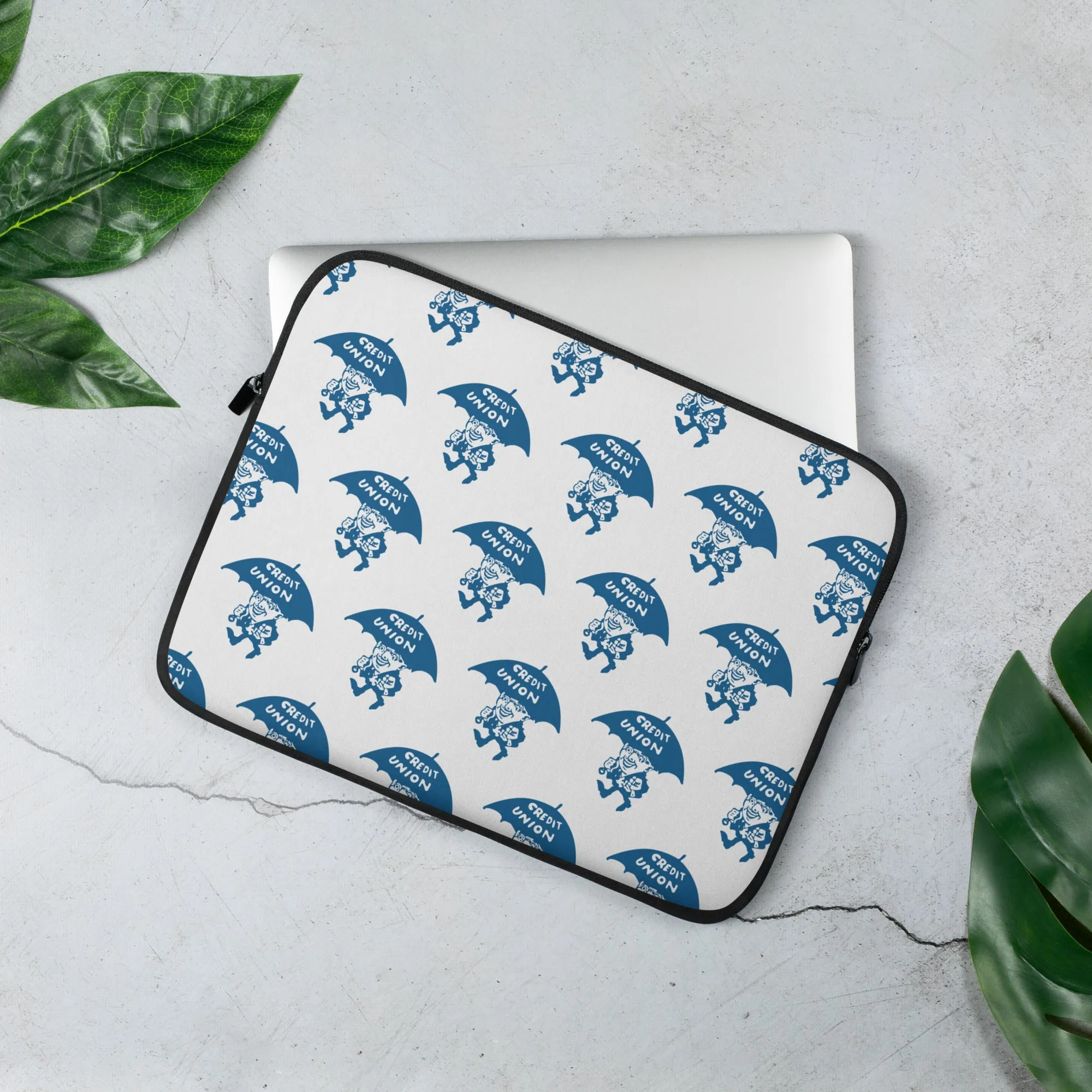 Umbrella Man Laptop Sleeve (13” & 15”) – Blue/White