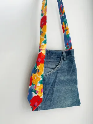 Vintage Floral 90's Tie Pocket Purse
