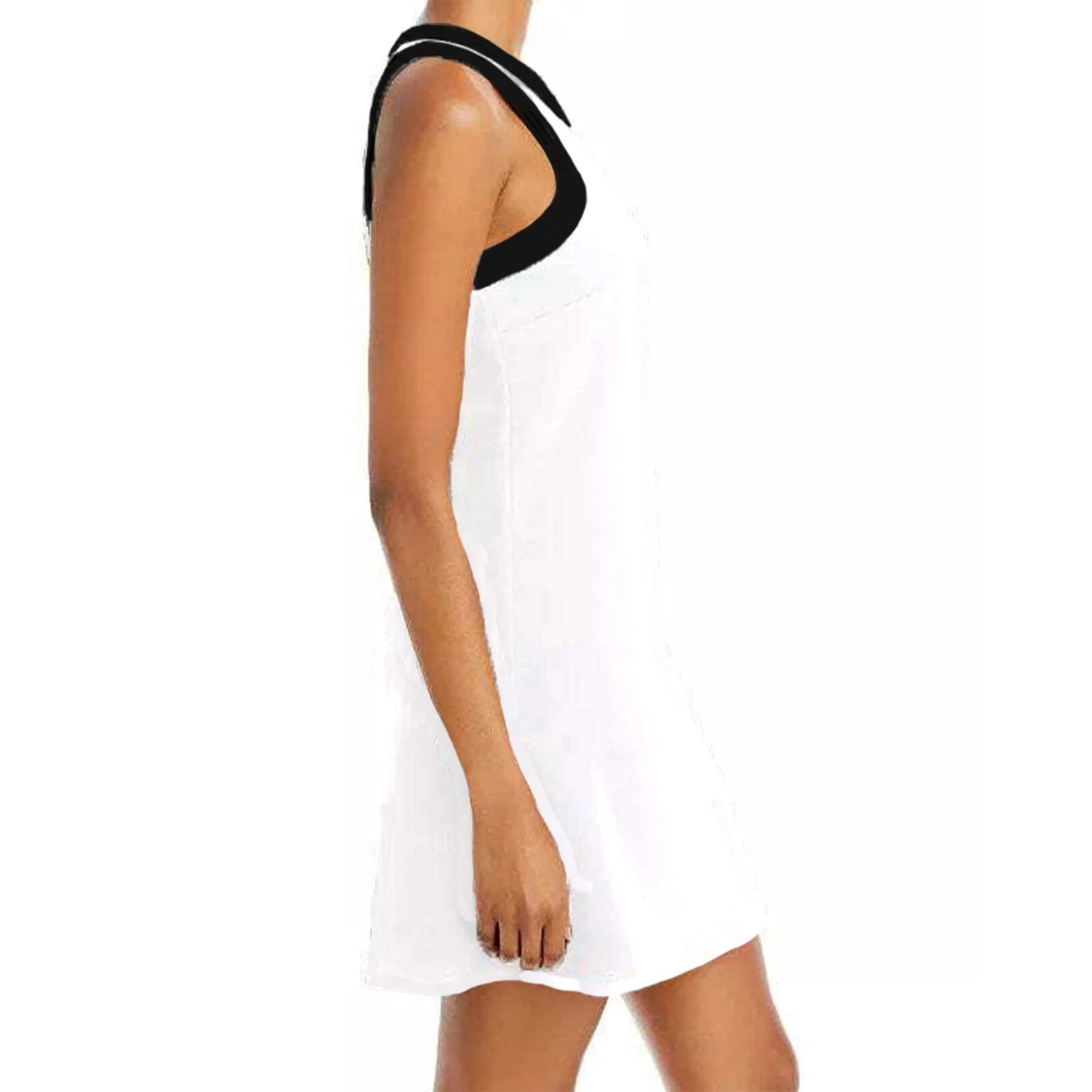 Willa Organic Cotton Active Mini Dress - White/Black