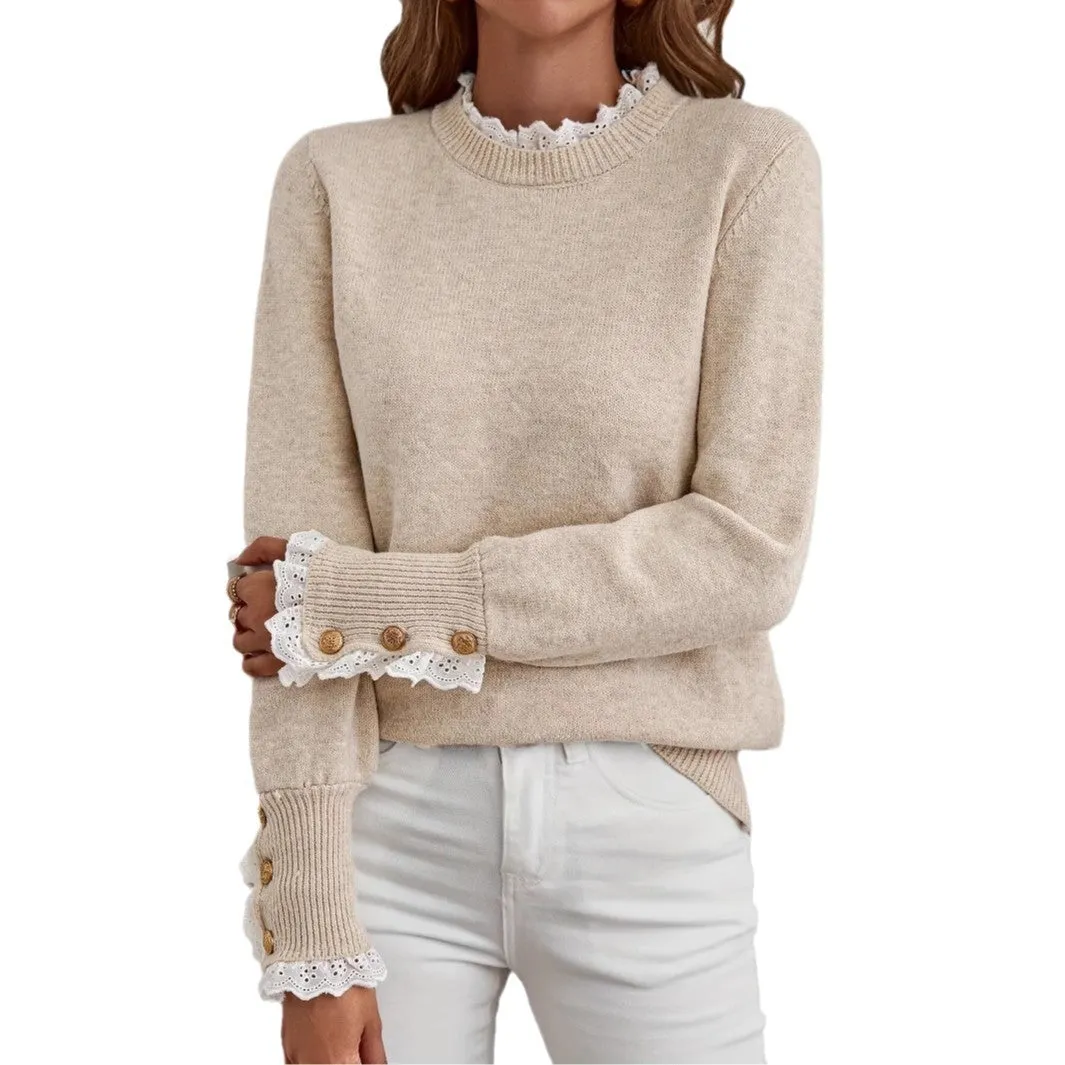 Women's Lace-Trim Sweater