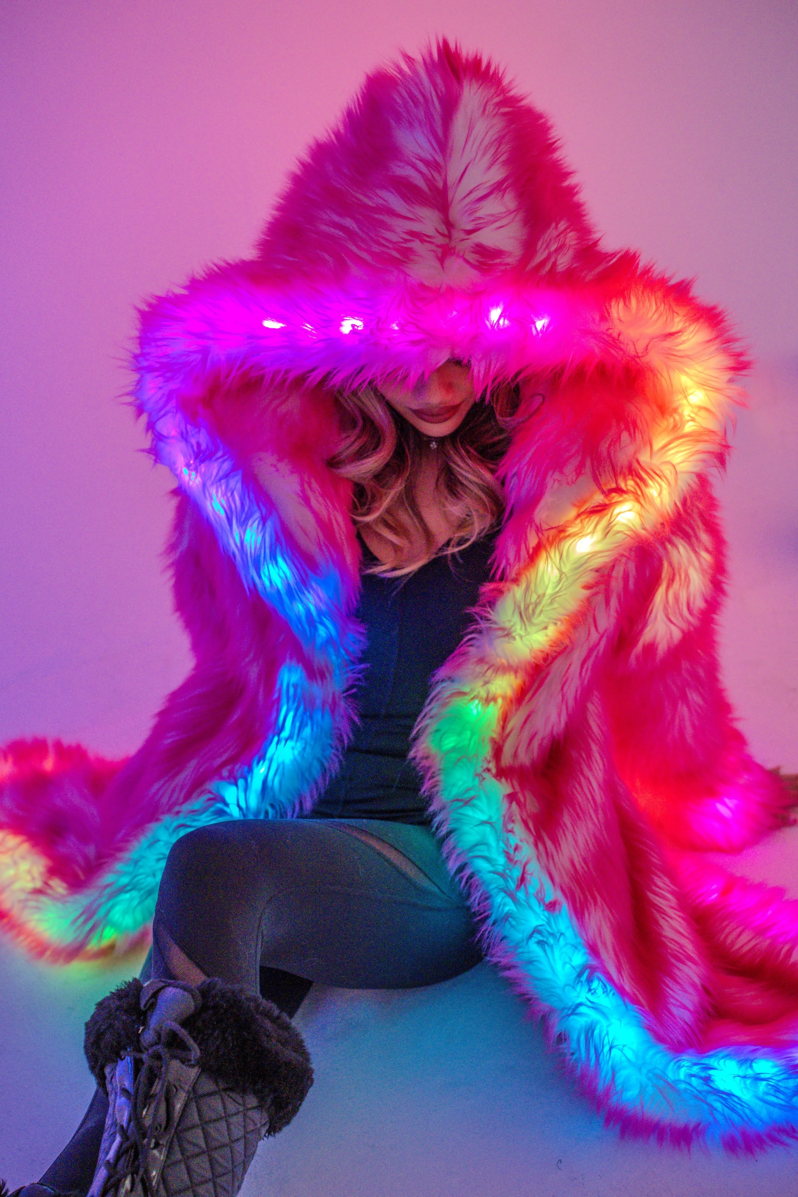 Women's LED Desert Warrior Coat in "Just The Tip-Hot Pink" IN STOCK