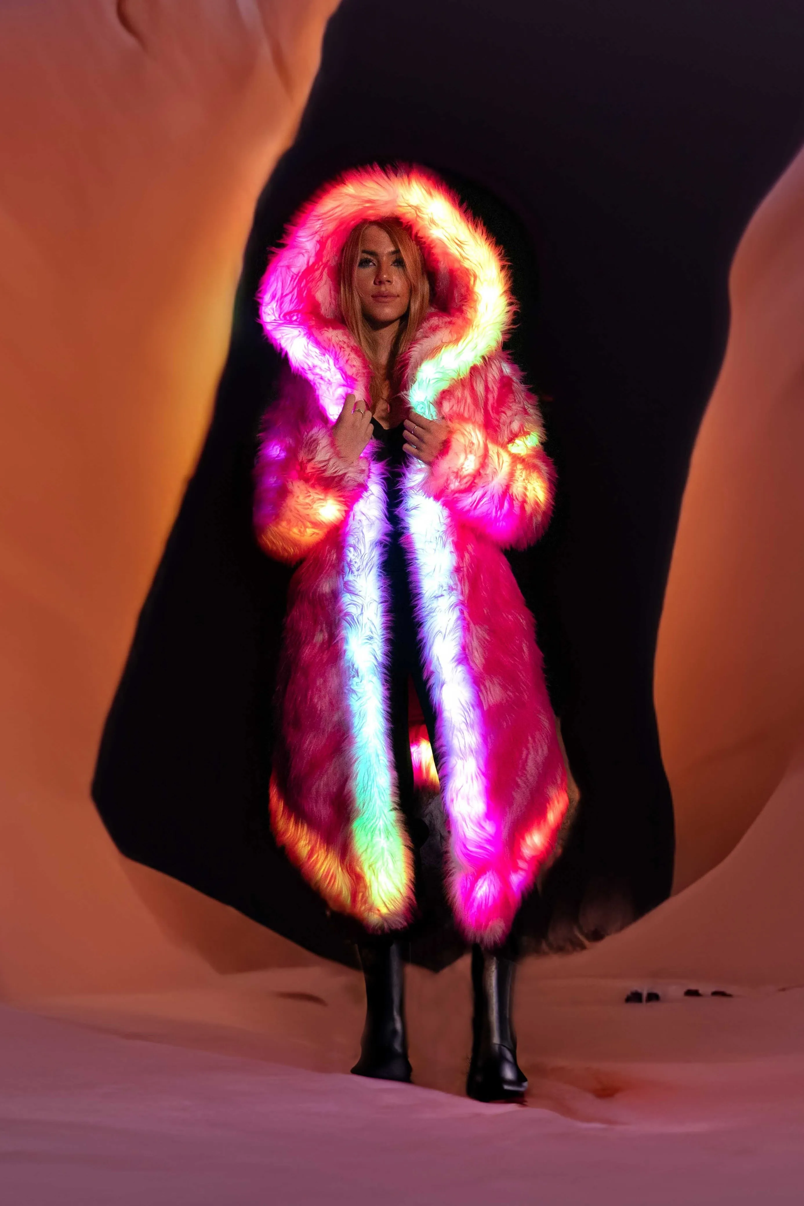 Women's LED Desert Warrior Coat in "Just The Tip-Hot Pink" IN STOCK