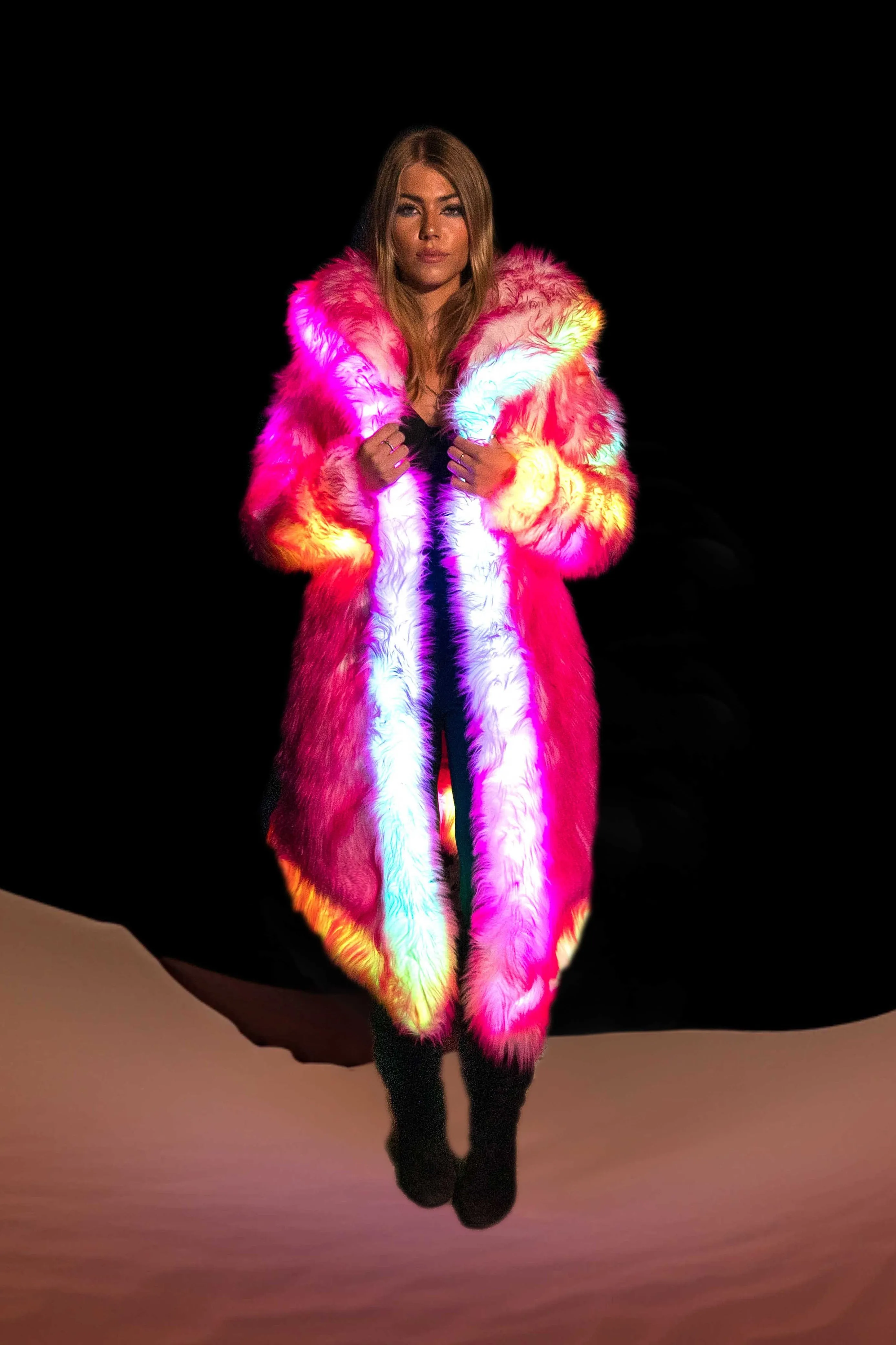 Women's LED Desert Warrior Coat in "Just The Tip-Hot Pink" IN STOCK