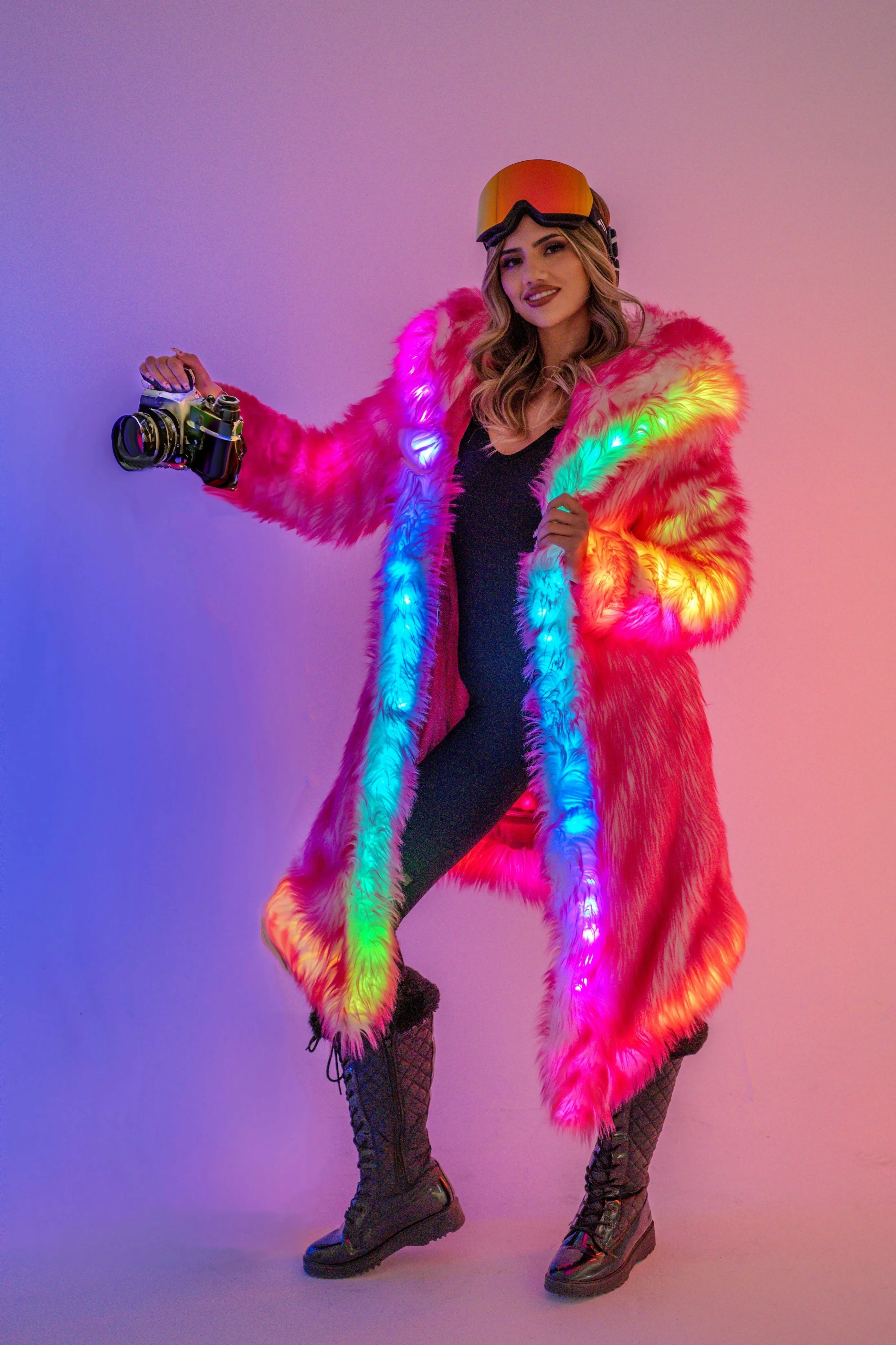 Women's LED Desert Warrior Coat in "Just The Tip-Hot Pink" IN STOCK