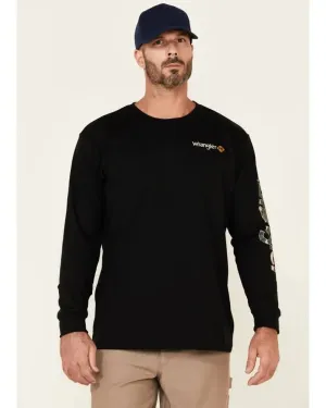 WRANGLER - FR Men's Camo Graphic Long Sleeve Work T-Shirt, Black