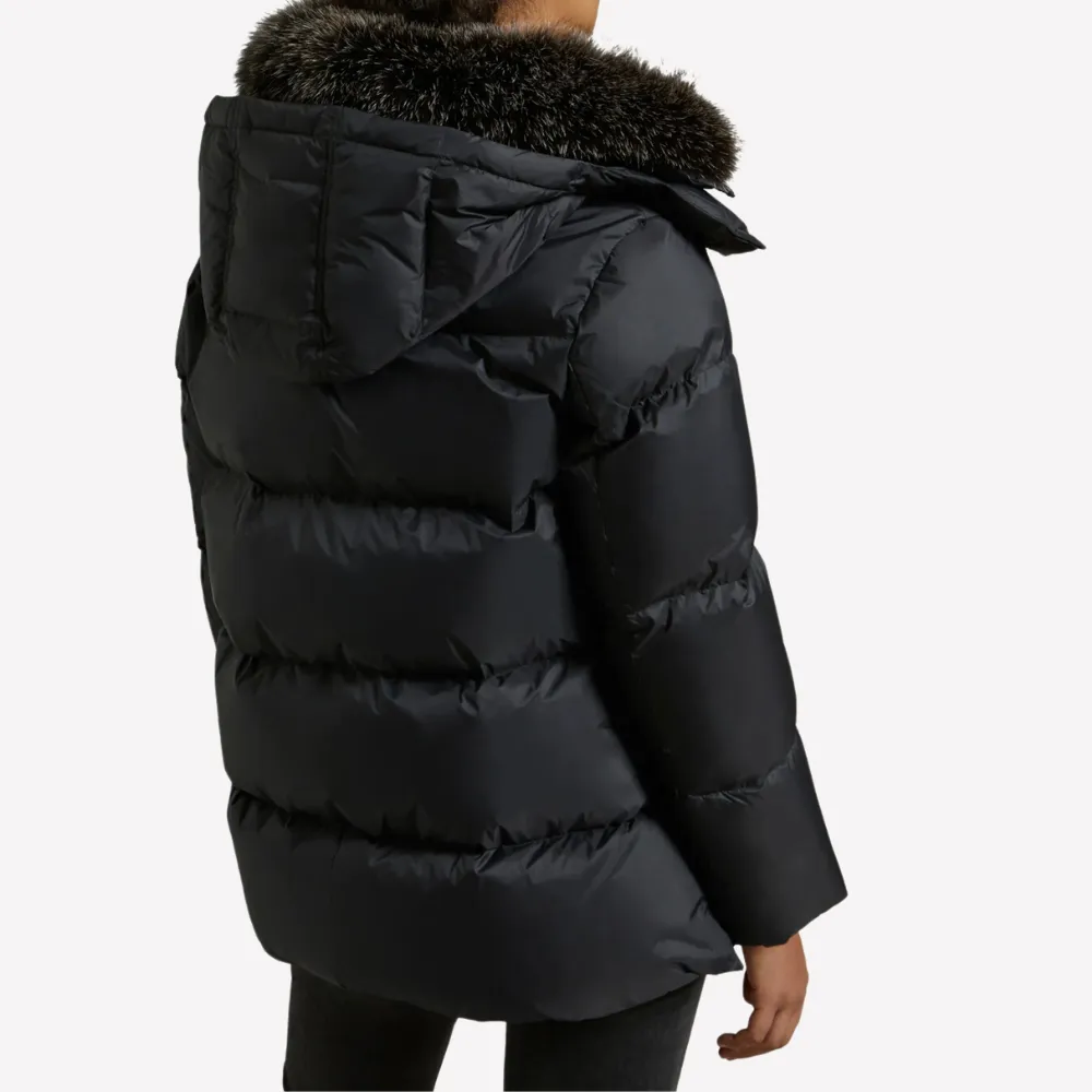 Yves Salomon A-line Down Coat - Noir