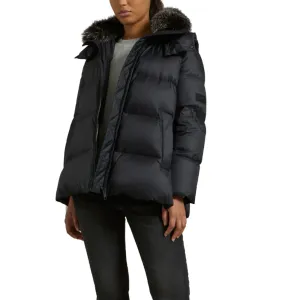 Yves Salomon A-line Down Coat - Noir